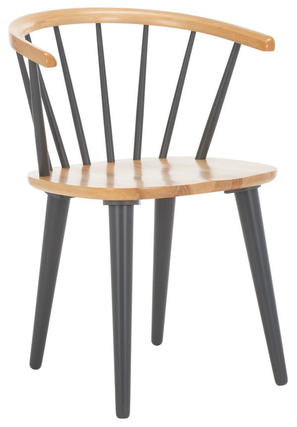 Safavieh BLANCHARD Side Chair Set - Eco-Friendly Rubberwood with Colonial Charm for Modern Dining Spaces Natural / Dark Grey AMH8512E-SET2