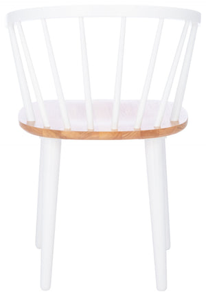 Safavieh BLANCHARD Side Chair Set - Eco-Friendly Rubberwood with Colonial Charm for Modern Dining Spaces Natural / White AMH8512F-SET2