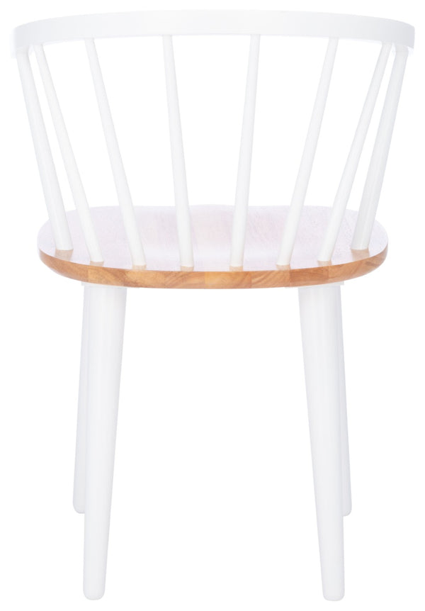 Safavieh BLANCHARD Side Chair Set - Eco-Friendly Rubberwood with Colonial Charm for Modern Dining Spaces Natural / White AMH8512F-SET2