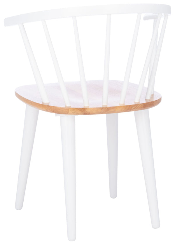 Safavieh BLANCHARD Side Chair Set - Eco-Friendly Rubberwood with Colonial Charm for Modern Dining Spaces Natural / White AMH8512F-SET2