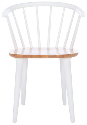 Safavieh BLANCHARD Side Chair Set - Eco-Friendly Rubberwood with Colonial Charm for Modern Dining Spaces Natural / White AMH8512F-SET2