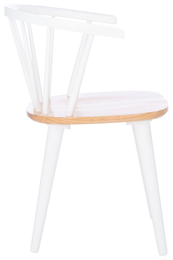 Safavieh BLANCHARD Side Chair Set - Eco-Friendly Rubberwood with Colonial Charm for Modern Dining Spaces Natural / White AMH8512F-SET2