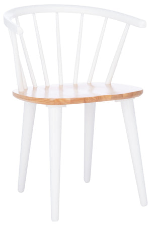 Safavieh BLANCHARD Side Chair Set - Eco-Friendly Rubberwood with Colonial Charm for Modern Dining Spaces Natural / White AMH8512F-SET2