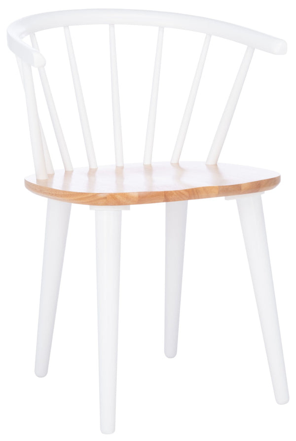 Safavieh BLANCHARD Side Chair Set - Eco-Friendly Rubberwood with Colonial Charm for Modern Dining Spaces Natural / White AMH8512F-SET2