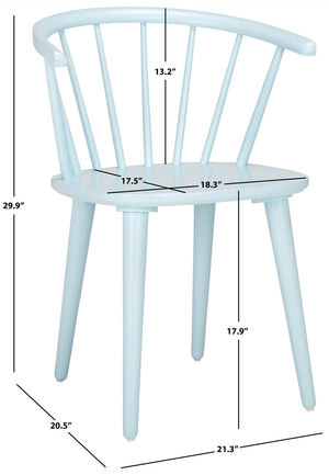 Safavieh BLANCHARD Side Chair Set - Eco-Friendly Rubberwood with Colonial Charm for Modern Dining Spaces Pale Blue AMH8512G-SET2