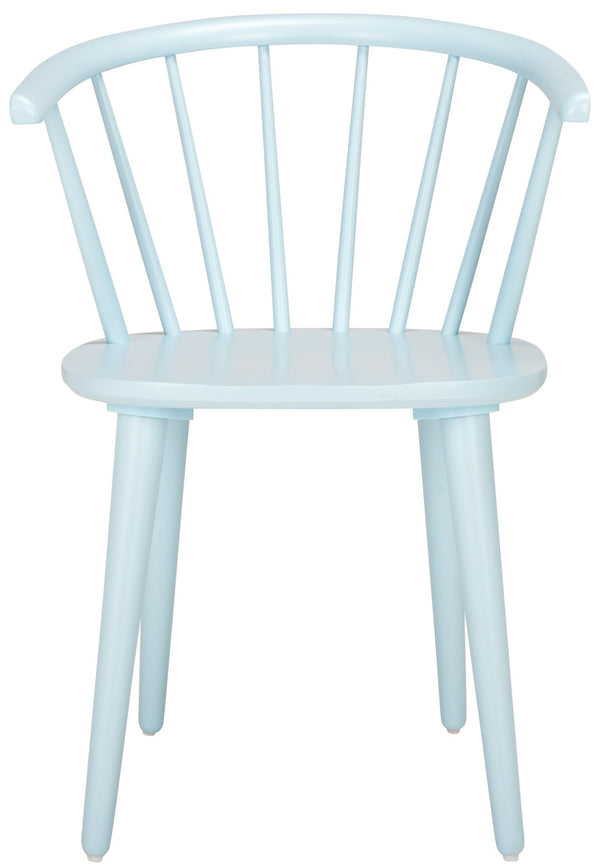 Safavieh BLANCHARD Side Chair Set - Eco-Friendly Rubberwood with Colonial Charm for Modern Dining Spaces Pale Blue AMH8512G-SET2