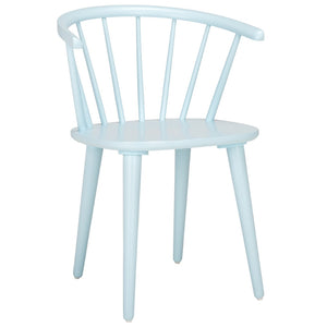 Safavieh BLANCHARD Side Chair Set - Eco-Friendly Rubberwood with Colonial Charm for Modern Dining Spaces Pale Blue AMH8512G-SET2