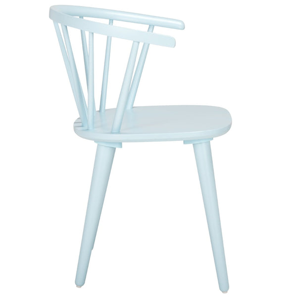 Safavieh BLANCHARD Side Chair Set - Eco-Friendly Rubberwood with Colonial Charm for Modern Dining Spaces Pale Blue AMH8512G-SET2