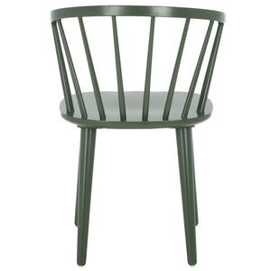 Safavieh BLANCHARD Side Chair Set - Eco-Friendly Rubberwood with Colonial Charm for Modern Dining Spaces Dusty Green AMH8512H-SET2