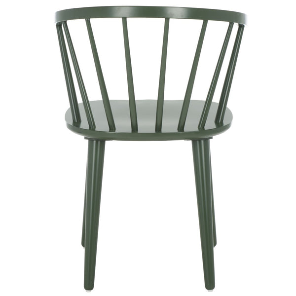 Safavieh BLANCHARD Side Chair Set - Eco-Friendly Rubberwood with Colonial Charm for Modern Dining Spaces Dusty Green AMH8512H-SET2