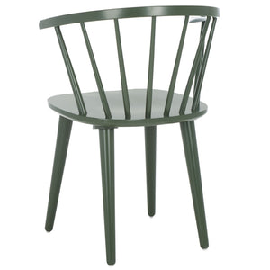 Safavieh BLANCHARD Side Chair Set - Eco-Friendly Rubberwood with Colonial Charm for Modern Dining Spaces Dusty Green AMH8512H-SET2