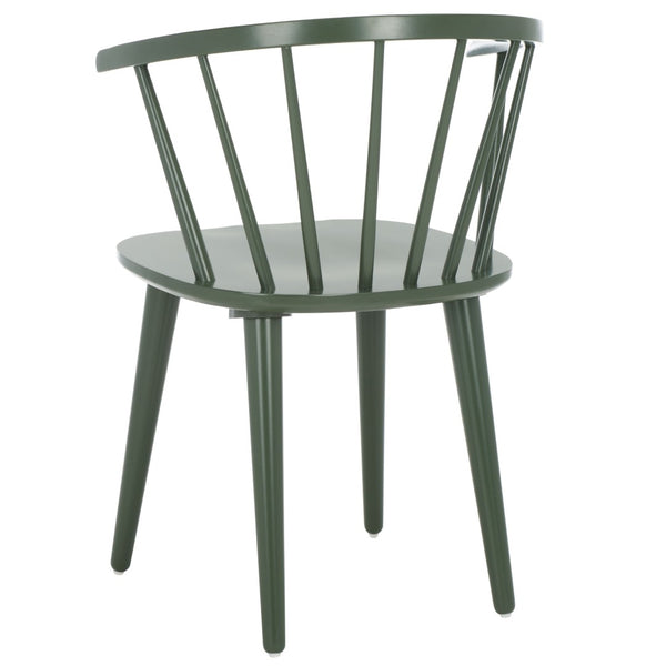 Safavieh BLANCHARD Side Chair Set - Eco-Friendly Rubberwood with Colonial Charm for Modern Dining Spaces Dusty Green AMH8512H-SET2