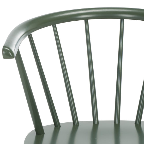 Safavieh BLANCHARD Side Chair Set - Eco-Friendly Rubberwood with Colonial Charm for Modern Dining Spaces Dusty Green AMH8512H-SET2