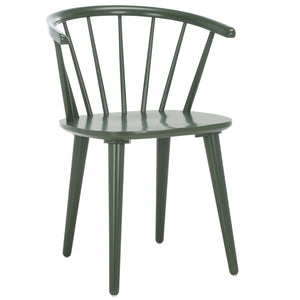 Safavieh BLANCHARD Side Chair Set - Eco-Friendly Rubberwood with Colonial Charm for Modern Dining Spaces Dusty Green AMH8512H-SET2