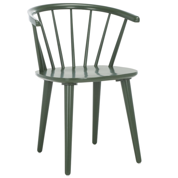Safavieh BLANCHARD Side Chair Set - Eco-Friendly Rubberwood with Colonial Charm for Modern Dining Spaces Dusty Green AMH8512H-SET2