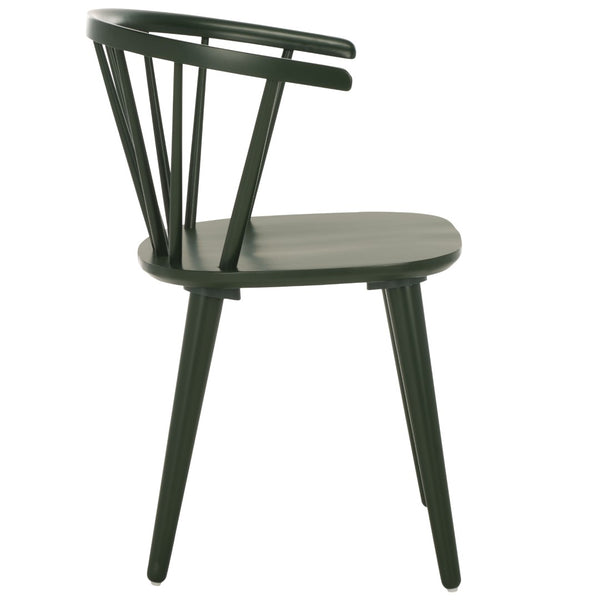 Safavieh BLANCHARD Side Chair Set - Eco-Friendly Rubberwood with Colonial Charm for Modern Dining Spaces Garden Green AMH8512J-SET2