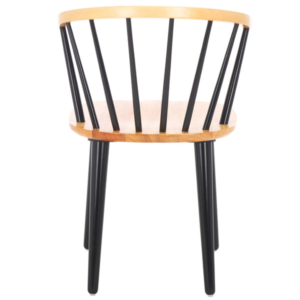 Safavieh BLANCHARD Side Chair Set - Eco-Friendly Rubberwood with Colonial Charm for Modern Dining Spaces Natural / Black AMH8512K-SET2