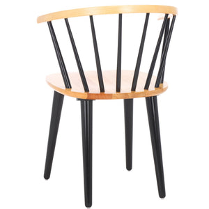 Safavieh BLANCHARD Side Chair Set - Eco-Friendly Rubberwood with Colonial Charm for Modern Dining Spaces Natural / Black AMH8512K-SET2