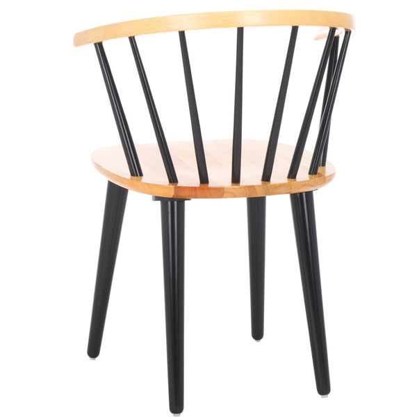 Safavieh BLANCHARD Side Chair Set - Eco-Friendly Rubberwood with Colonial Charm for Modern Dining Spaces Natural / Black AMH8512K-SET2