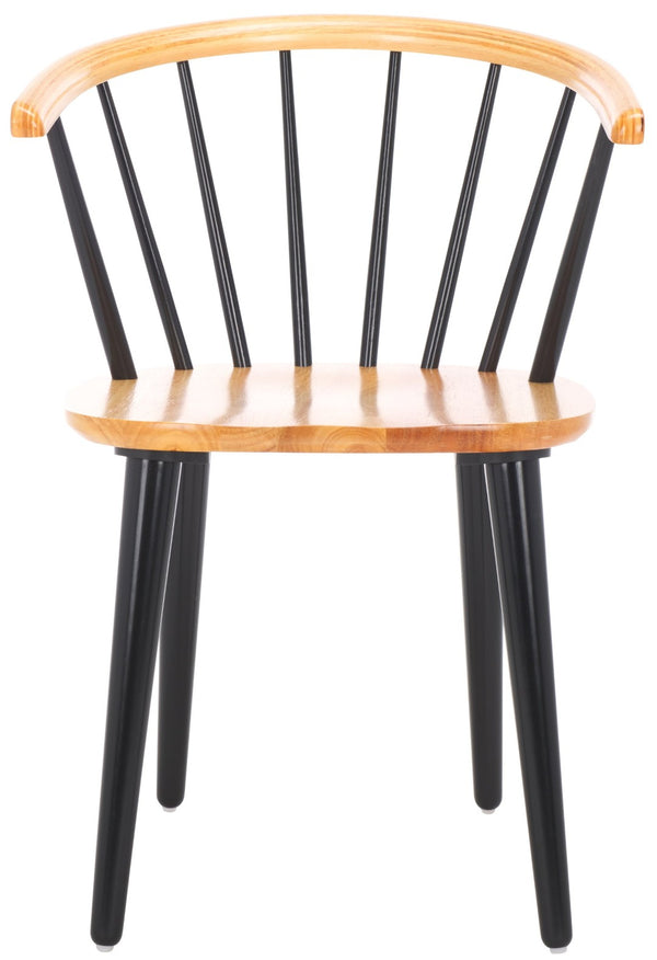 Safavieh BLANCHARD Side Chair Set - Eco-Friendly Rubberwood with Colonial Charm for Modern Dining Spaces Natural / Black AMH8512K-SET2