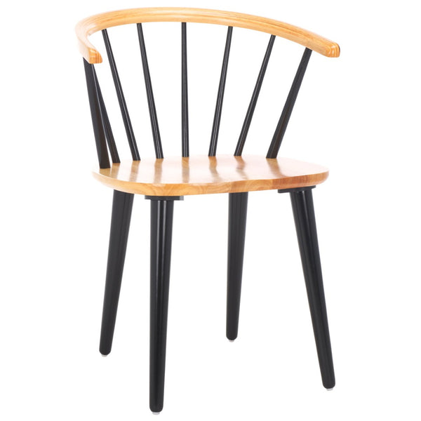 Safavieh BLANCHARD Side Chair Set - Eco-Friendly Rubberwood with Colonial Charm for Modern Dining Spaces Natural / Black AMH8512K-SET2
