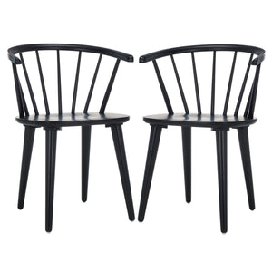 Safavieh Blanchard 18''H Curved Spindle Side Chair AMH8512L-SET2 Matt Black