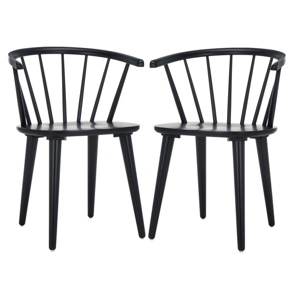 Safavieh Blanchard 18''H Curved Spindle Side Chair AMH8512L-SET2 Matt Black