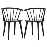 Safavieh Blanchard 18''H Curved Spindle Side Chair AMH8512L-SET2 Matt Black