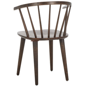 Safavieh Blanchard Dining Chairs Set Of Two – Elegant Rubber Wood Design With Timeless Colonial Curves Dark Walnut Wood Amh8512n-set2