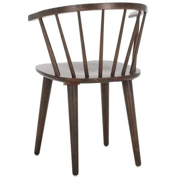 Safavieh Blanchard Dining Chairs Set Of Two – Elegant Rubber Wood Design With Timeless Colonial Curves Dark Walnut Wood Amh8512n-set2