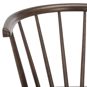 Safavieh Blanchard Dining Chairs Set Of Two – Elegant Rubber Wood Design With Timeless Colonial Curves Dark Walnut Wood Amh8512n-set2