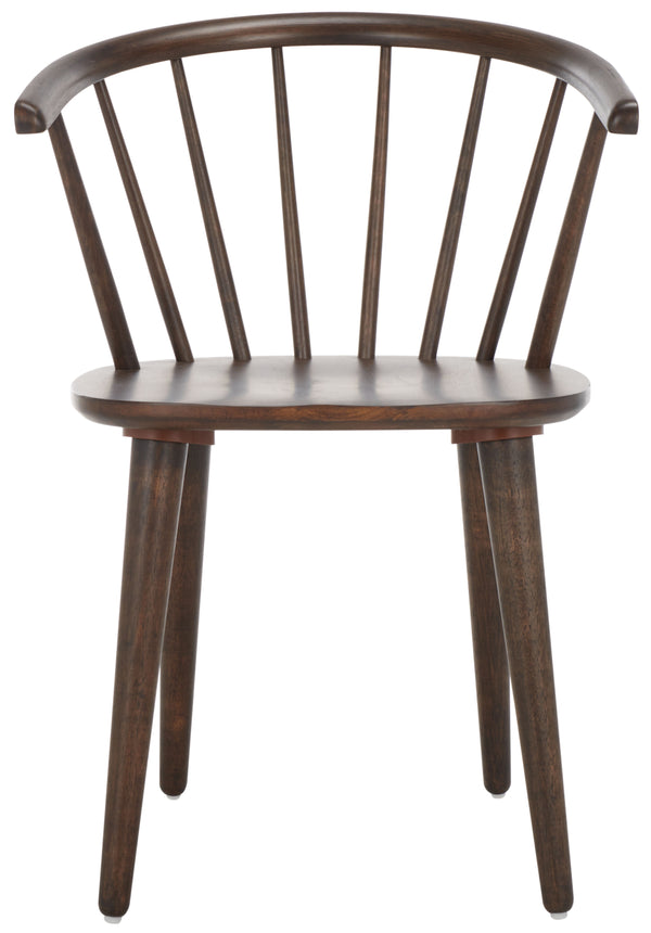 Safavieh Blanchard Dining Chairs Set Of Two – Elegant Rubber Wood Design With Timeless Colonial Curves Dark Walnut Wood Amh8512n-set2