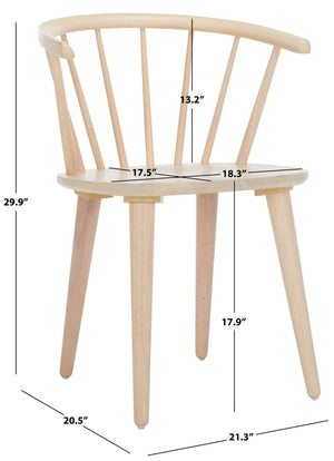 Safavieh Blanchard Dining Chairs Set Of Two – Elegant Rubber Wood Design With Timeless Colonial Curves White Washed Wood Amh8512p-set2