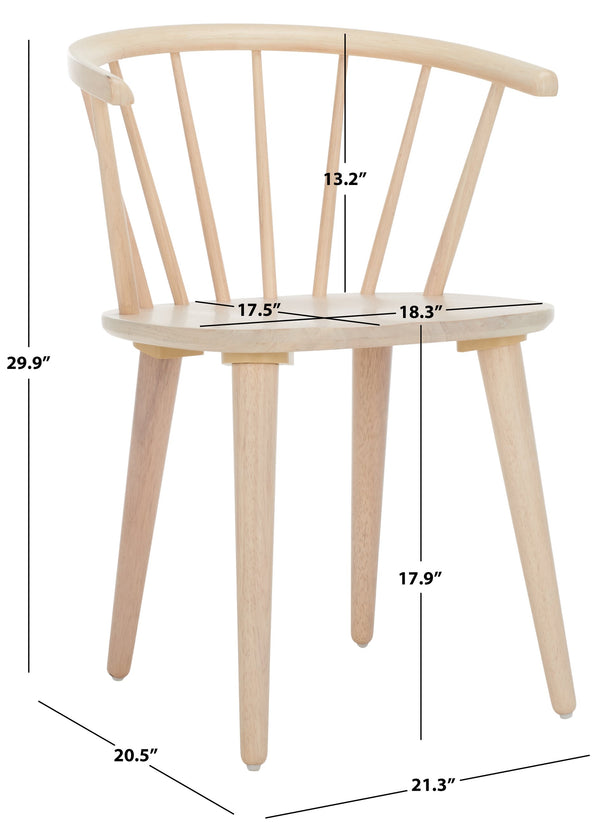 Safavieh Blanchard Dining Chairs Set Of Two – Elegant Rubber Wood Design With Timeless Colonial Curves White Washed Wood Amh8512p-set2