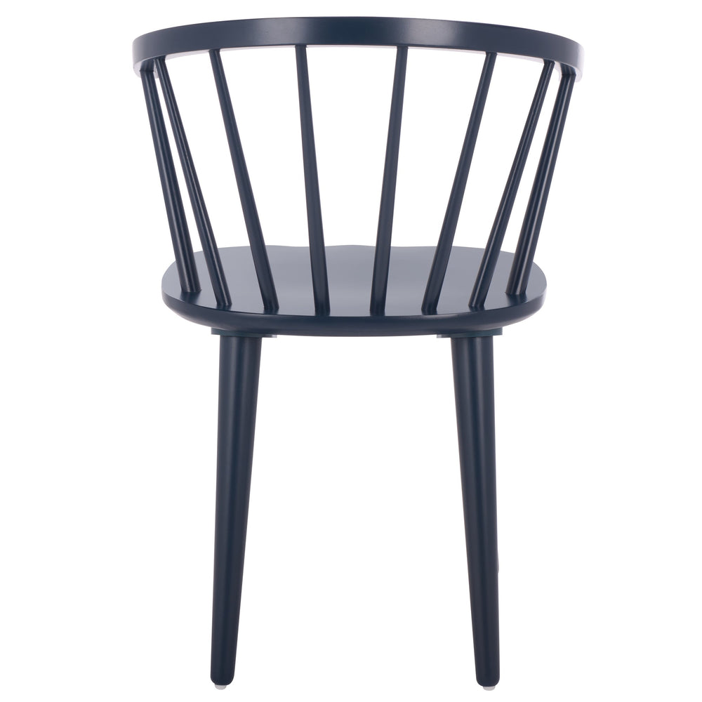 Safavieh Blanchard Dining Chairs Set Of 2 - Elegant Antique-inspired Design In Dark Grey With Natural Accents Navy Wood Amh8512q-set2