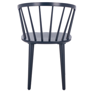 Safavieh Blanchard Dining Chairs Set Of 2 - Elegant Antique-inspired Design In Dark Grey With Natural Accents Navy Wood Amh8512q-set2