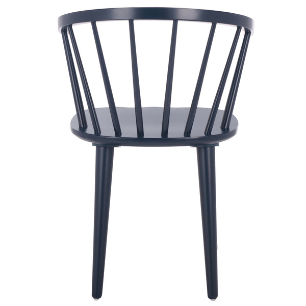 Safavieh Blanchard Dining Chairs Set Of 2 - Elegant Antique-inspired Design In Dark Grey With Natural Accents Navy Wood Amh8512q-set2