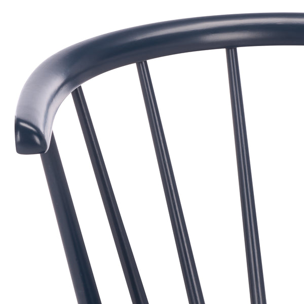 Safavieh Blanchard Dining Chairs Set Of 2 - Elegant Antique-inspired Design In Dark Grey With Natural Accents Navy Wood Amh8512q-set2