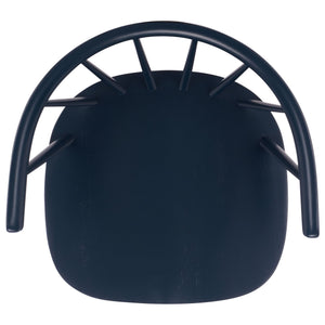 Safavieh Blanchard Dining Chairs Set Of 2 - Elegant Antique-inspired Design In Dark Grey With Natural Accents Navy Wood Amh8512q-set2