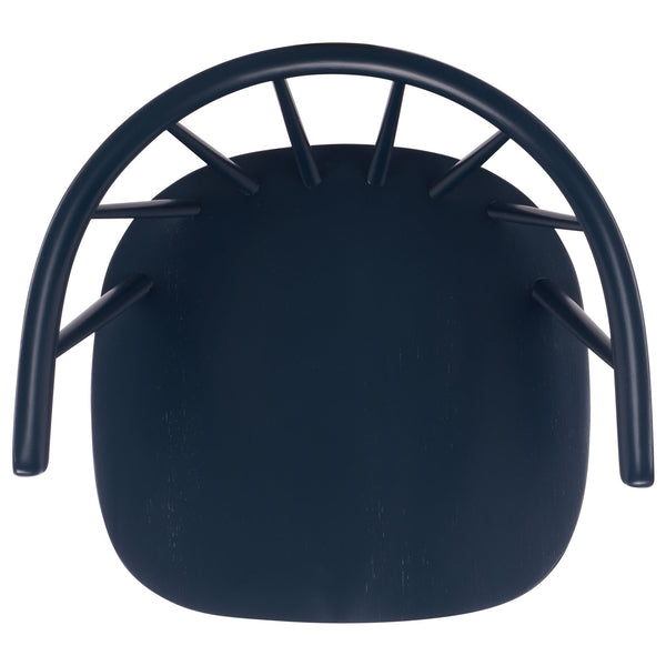 Safavieh Blanchard Dining Chairs Set Of 2 - Elegant Antique-inspired Design In Dark Grey With Natural Accents Navy Wood Amh8512q-set2