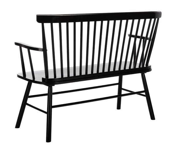 Safavieh Addison Spindleback Settee - Classic Charm For Entryways & Living Spaces With Timeless Style Black AMH8513A