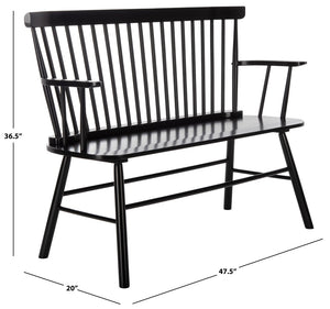 Safavieh Addison Spindleback Settee - Classic Charm For Entryways & Living Spaces With Timeless Style Black AMH8513A