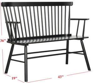 Safavieh Addison Spindleback Settee - Classic Charm For Entryways & Living Spaces With Timeless Style Black AMH8513A