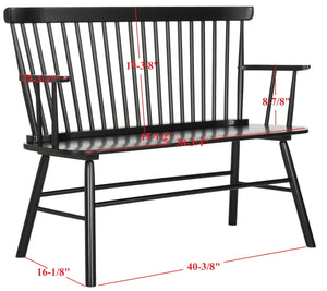 Safavieh Addison Spindleback Settee - Classic Charm For Entryways & Living Spaces With Timeless Style Black AMH8513A