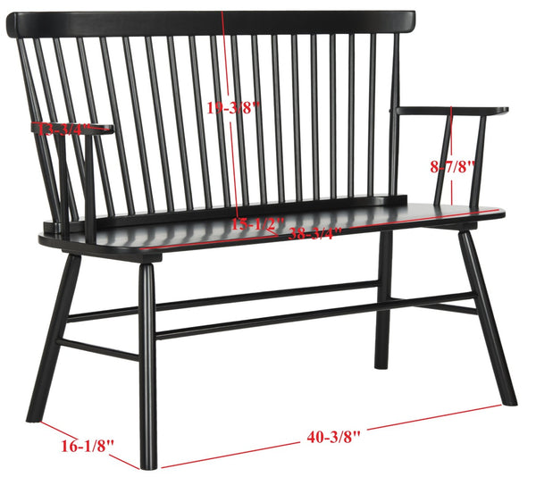 Safavieh Addison Spindleback Settee - Classic Charm For Entryways & Living Spaces With Timeless Style Black AMH8513A