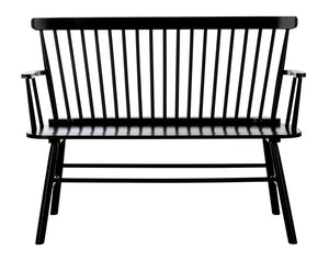 Safavieh Addison Spindleback Settee - Classic Charm For Entryways & Living Spaces With Timeless Style Black AMH8513A