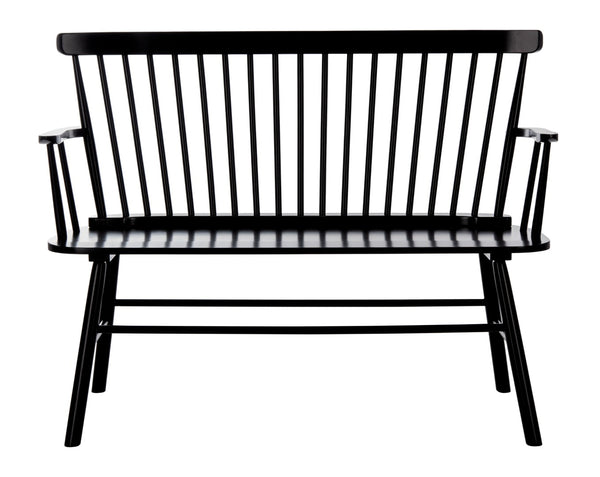 Safavieh Addison Spindleback Settee - Classic Charm For Entryways & Living Spaces With Timeless Style Black AMH8513A