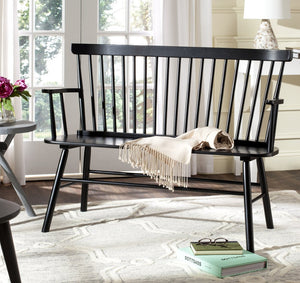 Safavieh Addison Spindleback Settee - Classic Charm For Entryways & Living Spaces With Timeless Style Black AMH8513A