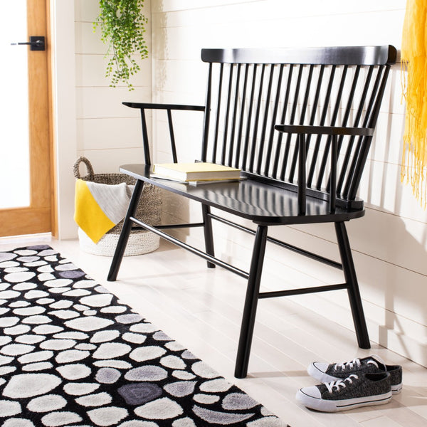 Safavieh Addison Spindleback Settee - Classic Charm For Entryways & Living Spaces With Timeless Style Black AMH8513A