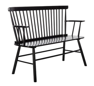 Safavieh Addison Spindleback Settee - Classic Charm For Entryways & Living Spaces With Timeless Style Black AMH8513A